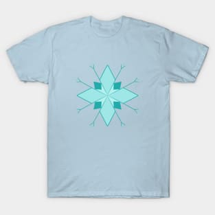 Blue art deco snowflake T-Shirt